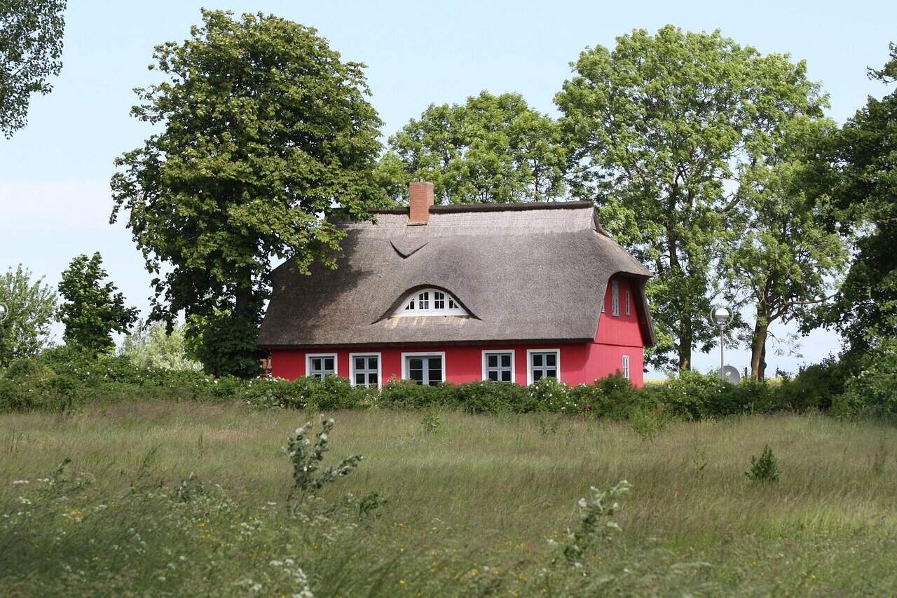 to reprimand, rügen island, baltic sea, thatched roof, thatched, house, cape arkona, traditional